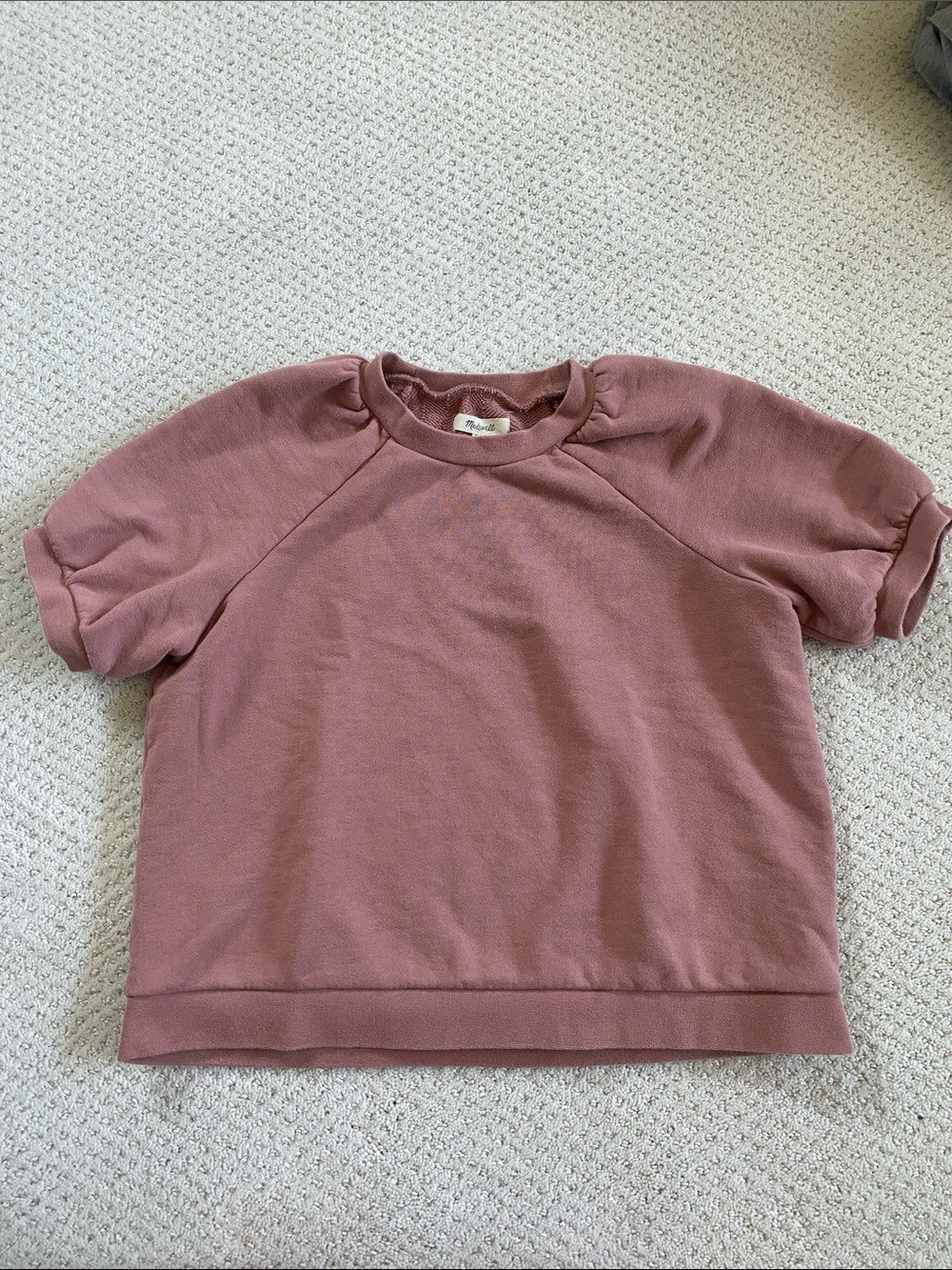 Madewell short sleeve sweatshirt, small